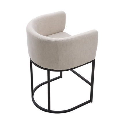 Set of 2 Low Back Upholstered Bar Stools