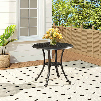 Cast Aluminum Patio Dining Table with Umbrella Hole
