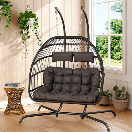 157x95x201cm Outdoor Hanging 2 Seater Egg Chair