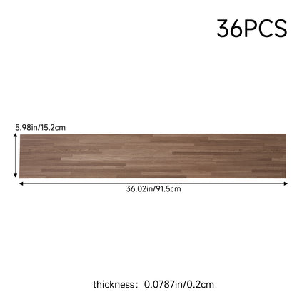 36Pcs Wood-Grain PVC Self-Adhesive Plank Flooring Set