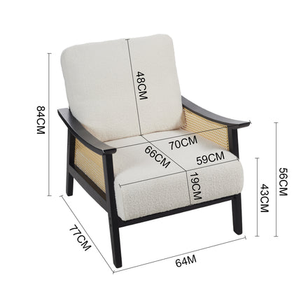 Modern Teddy Fleece Upholstered Accent Armchair