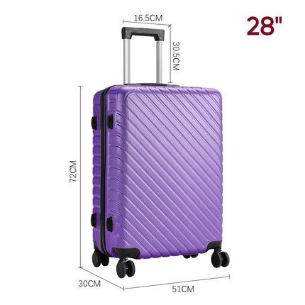 28" Lightweight Hardside Travel Suitcase with Spinner Wheels Purple