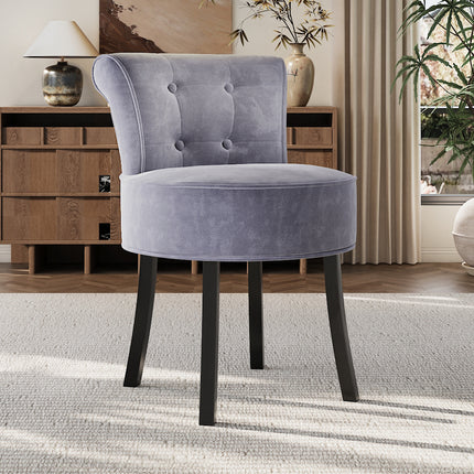 Velvet Vanity Stool with Thick Cushion