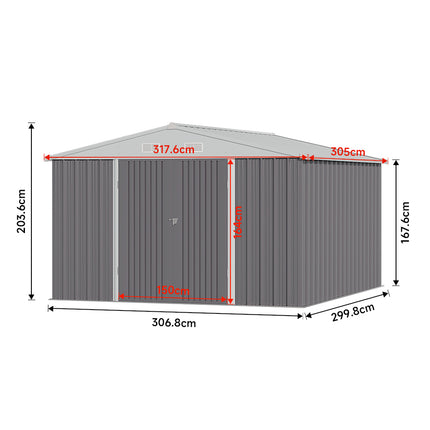 Outdoor Metal Storage Shed with Lockable Door