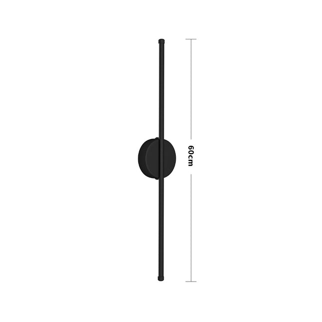 L60cm Black Strip LED Wall Sconce Cool White Light