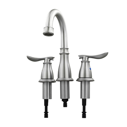 Double Handle Bathroom Sink Faucet with Drainer