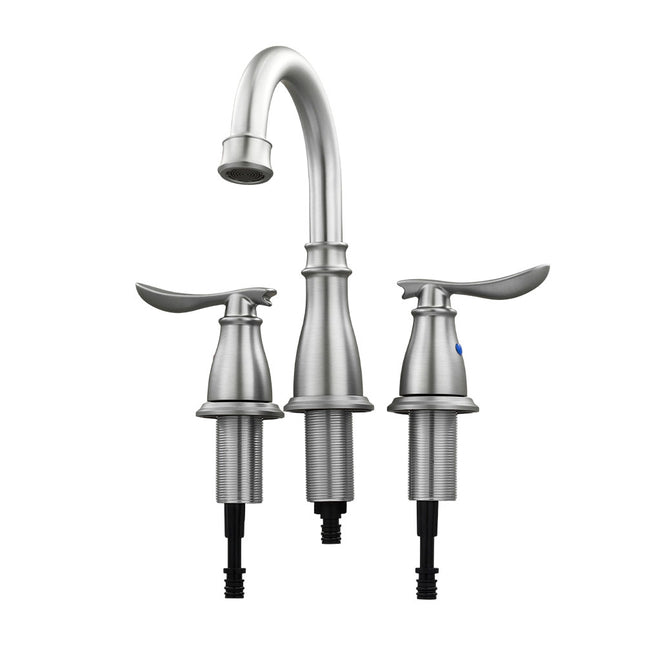 Double Handle Bathroom Sink Faucet with Drainer