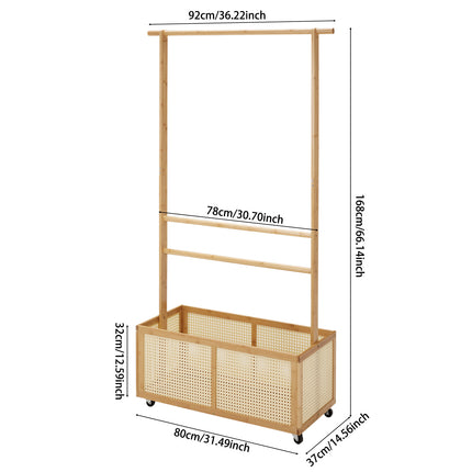 Freestanding Clothes Rack with Wheels