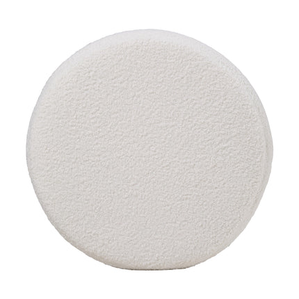 Round Teddy Fleece Upholstered Footstool