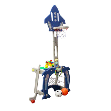 Blue Basketball Golf Ring Toss Activity Centre for Toddlers