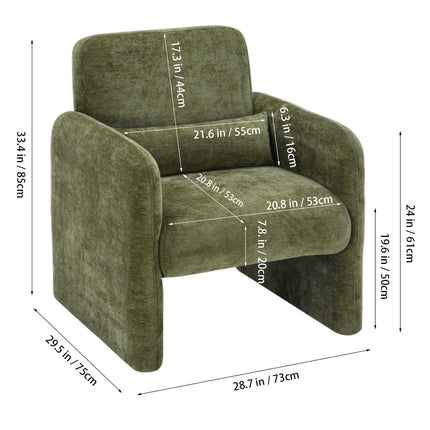 Modern Accent Chair with Lumbar Pillow