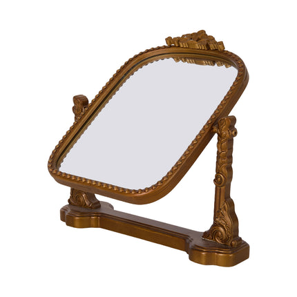 Gold Decorative Vanity Mirror with Stand