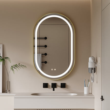Wall Mounted Oval LED Bathroom Mirror