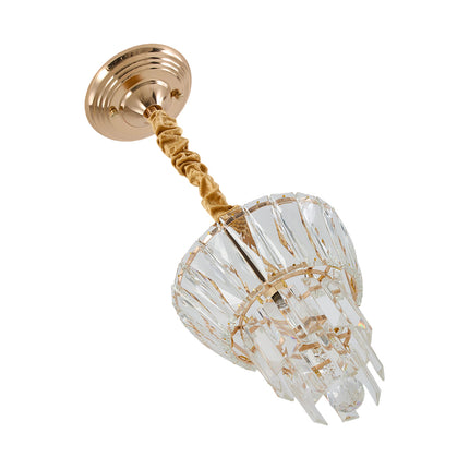 Crystal Ceiling Light with Gold Frame