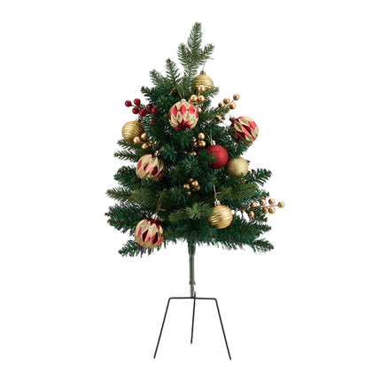 2-Pack Artificial Christmas Trees with Decorations and LED Lights