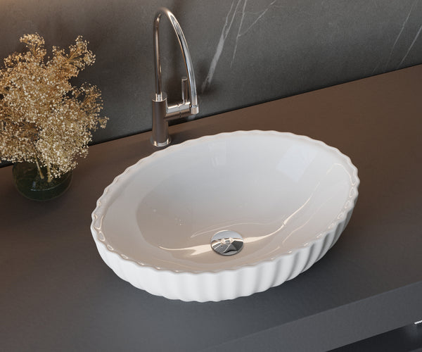 Artistic Oval Vessel Sink Gloss Basin Sink