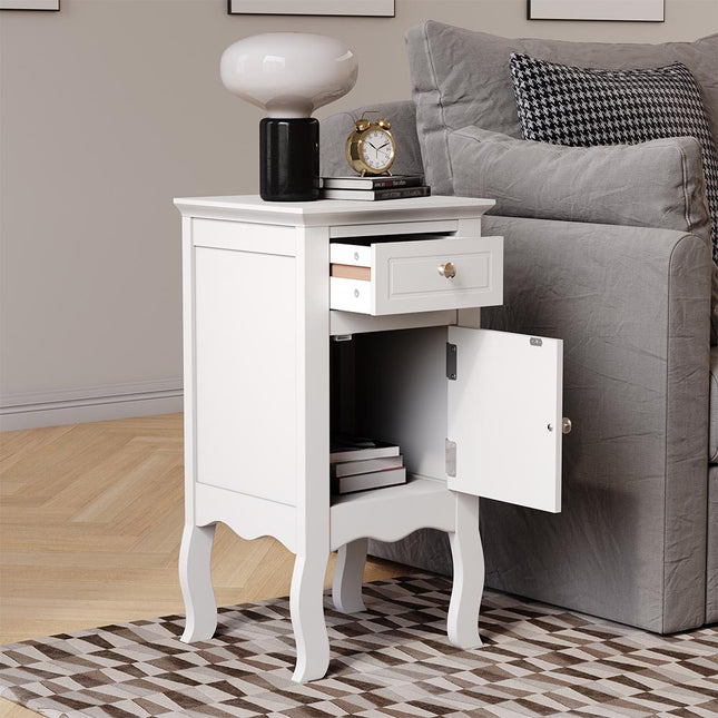 Wooden Bedside Table Nightstand with Drawer 33x62 cm