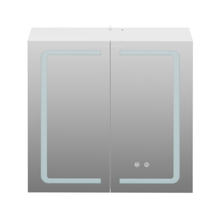 Double-Door Bathroom Mirror Cabinet with LED Lighting