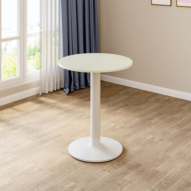 White Round Cafe Table with Metal Base 74cm
