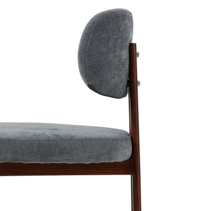 Set of 2 Chenille Upholstered Bar Stools