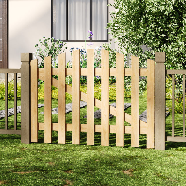 120x90cm Outdoor Wooden Garden Gate Fence Door