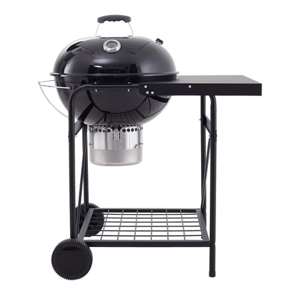 Outdoor Round Charcoal Grill with Side Table