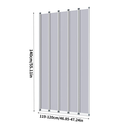 Bath Shower Screen with 5 Folding Panels