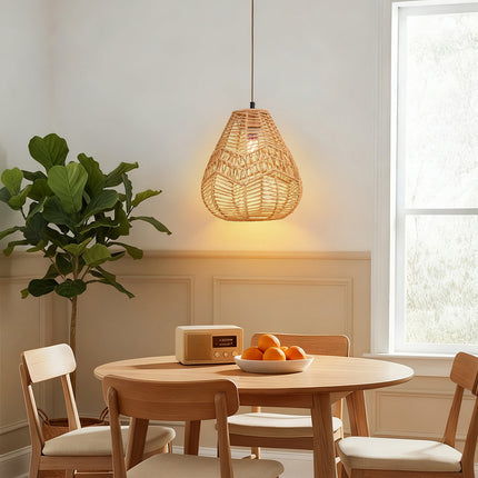 E27 Rattan-woven Ceiling Pendant Light