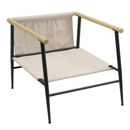 Linen Armchair with Thick Cushion