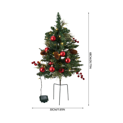 2-Pack Artificial Christmas Trees with Decorations and LED Lights