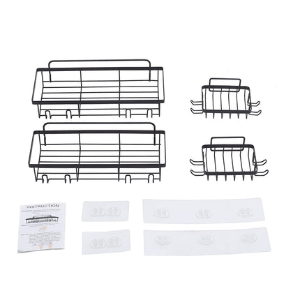 4-Piece No Drill Shower Caddy Set with Wall Stickers