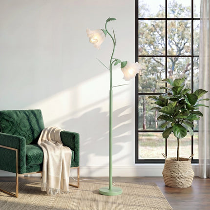 2-Light Flower Floor Lamp with Foot Switch