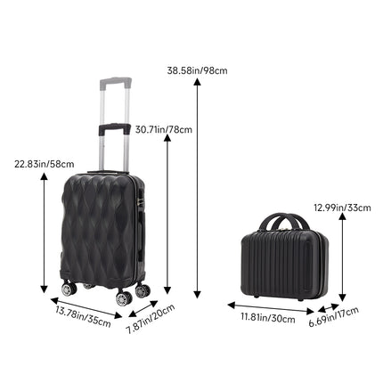 2-Piece Hard Shell Travel Suitcases Luggage Set