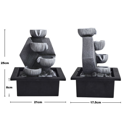 Tabletop Resin Fountain Water Feature LED Light
