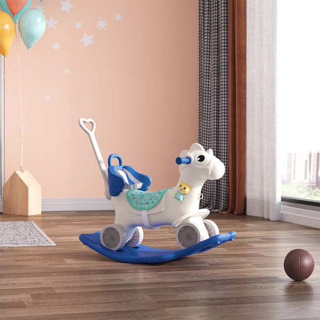 Blue Kids Plastic Rocking Horse
