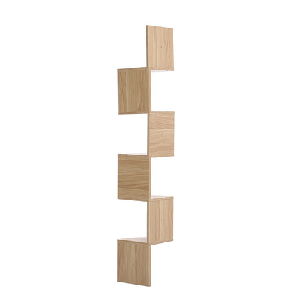 5-Tier Wooden Floating Corner Shelf