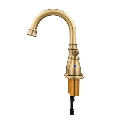 Double Handle Bathroom Sink Faucet with Drainer