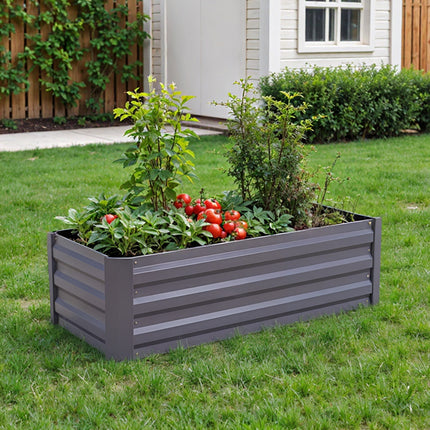 2PCS Outdoor Rectangular Metal Raised Garden Bed