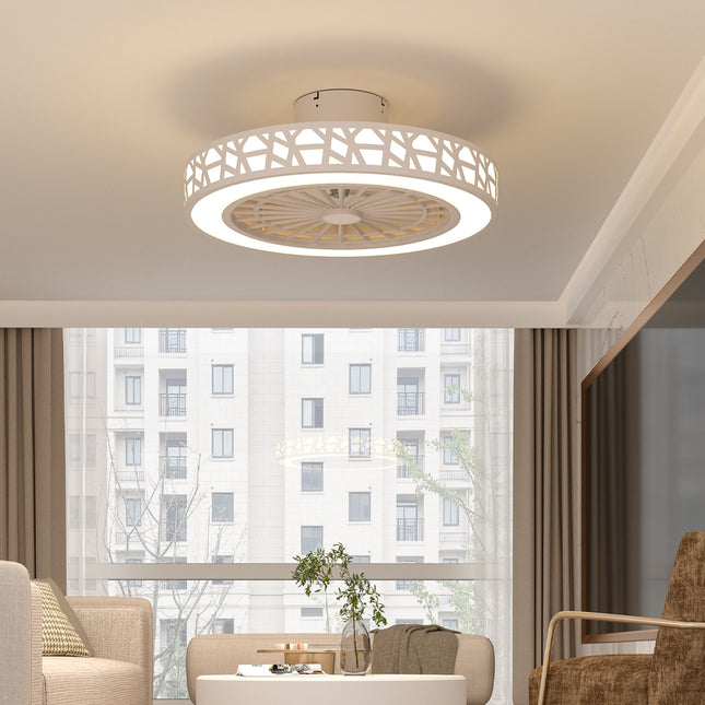 Round Acrylic Ceiling Mount LED Fan Light