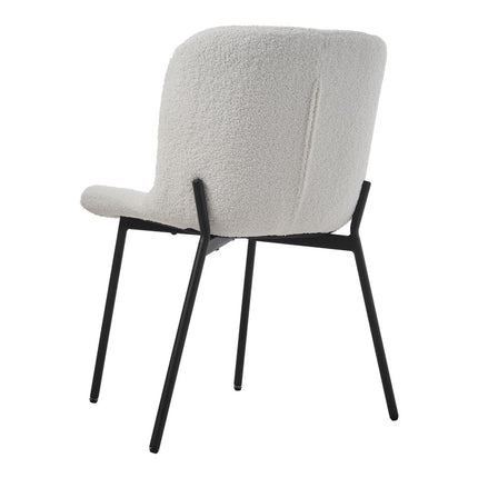 2Pcs Teddy Fleece Upholstered Dining Chair