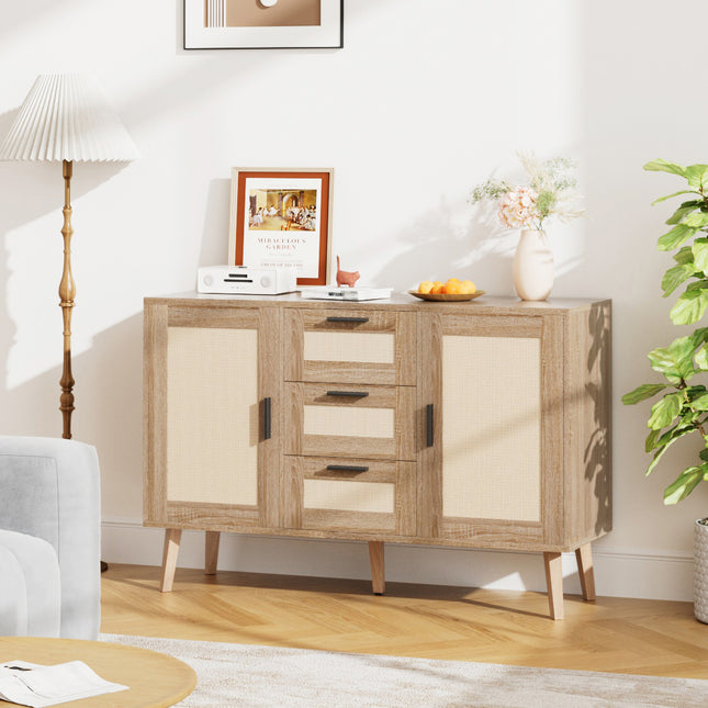 Wooden Sideboard Storage Cabinet with 3 Drawers