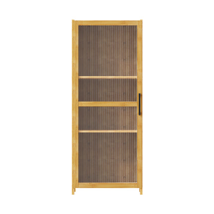 3-Tier Narrow Bookcase Storage Cabinet with Acrylic Door