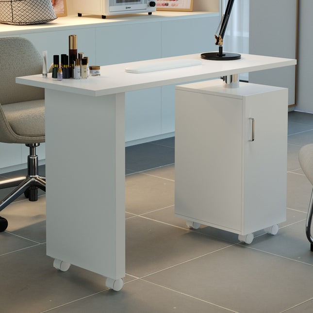 Rolling Manicure Table Salon Station with Storage