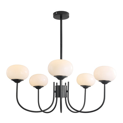 5-Light E27 Glass Lampshade Pendant Light Chandelier Fixture