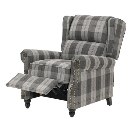 Fabric Upholstered Sofa Pushback Reclining Chair Armchair