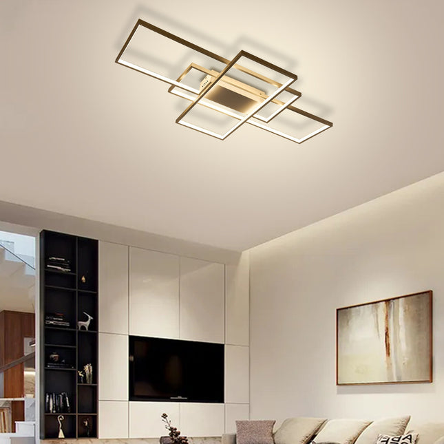 Modern Rectangle LED Chandelier Ceiling Light , 90CM Dimmable
