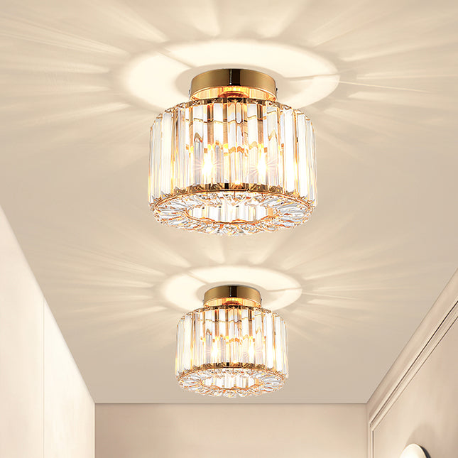 Gold 23cm Crystal Ceiling Light for Living Room and Balcony