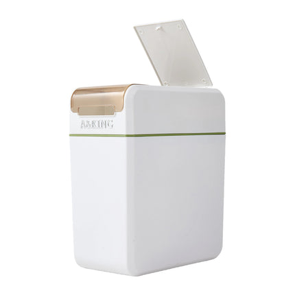 18L Slim Rubbish Bin With Press-Top Lid for Kitchen Bathroom