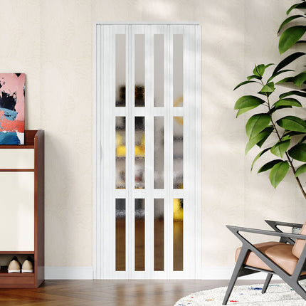 PVC Accordion-style Folding Door with Frosted Design