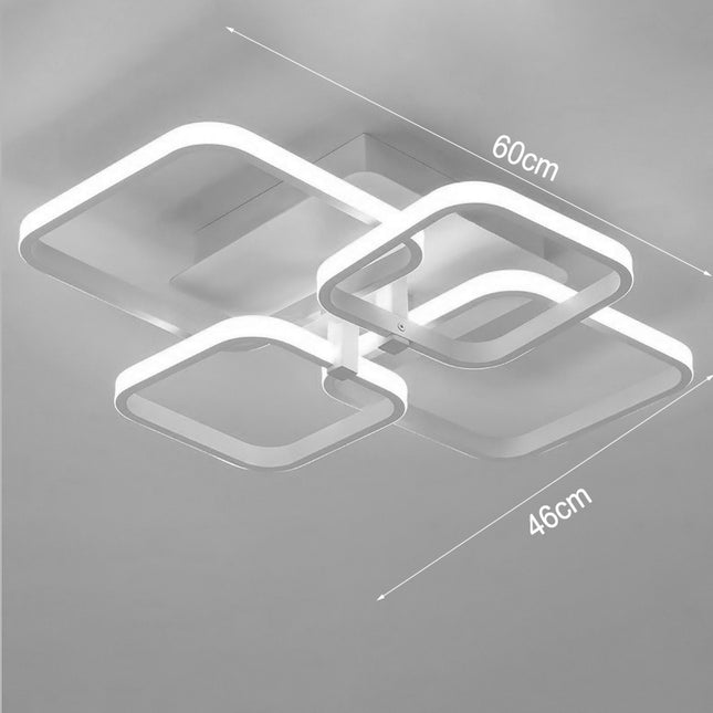 Square LED Ceiling Light Chandelier Lamp Cool White Light 4 Head